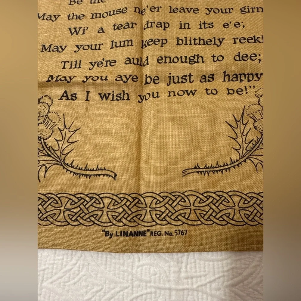 VTG (4) GLEN APPIN, Etc, Linen Cotton Tea Towel SCOTLAND Recipe Whisky Assorted‎
